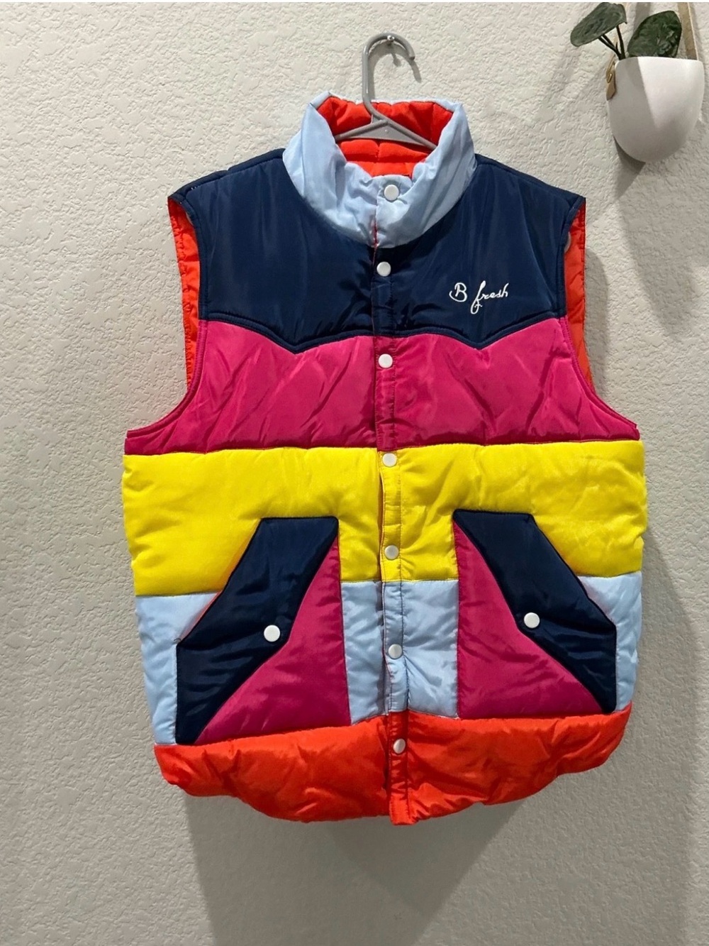 B Fresh Gear Denver Colorado USA Reversible Vest Unisex Size XL Multicolor